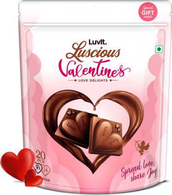 LuvIt Luscious Valentines Love Delights|Heart Shaped Milk & Dark Chocolates Gift Bars  (180 g)