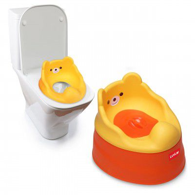 LuvLap Adaptable 2 in 1 Potty Training Seat for 1 + Year child, a potty trainer with Detachable Potty Bowl, Suitable for potty training of Boys & Girls (Orange & Yellow)