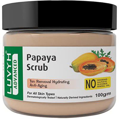 Luvyh Papaya Face Scrub Brightening & Revitalizing Face Scrub For All Skin Types, (100g)