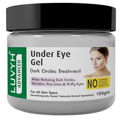 Luvyh Under Eye Gel for Reducing Dark Circles for Women & Men's, Eye Puffiness, Makes Under Eye Skin Firm & Tight | Anti-Aging Eye Cream | Suitable for all skin types-100 Gm