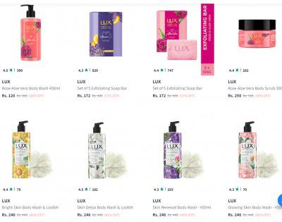 Lux Beauty Product Upto 65% off Starting from Rs.120