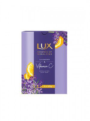 LUX Essence of Himalayas Set of 5 Lavender & Vitamin C Exfoliating Soap Bar - 125g each