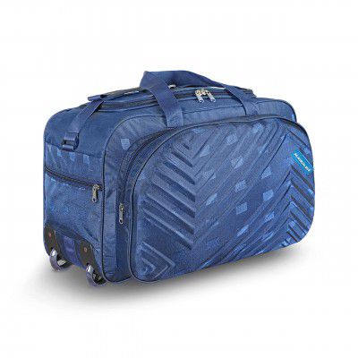 M MEDLER Zypher Nylon 45 litres Waterproof Strolley Duffle Bag- 2 Wheels - Luggage Bag - (Navy Blue)