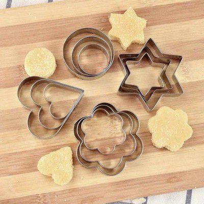 MACARIZE Cookie Cutter Stainless Steel with 4 Shapes Heart (Pack of 12)