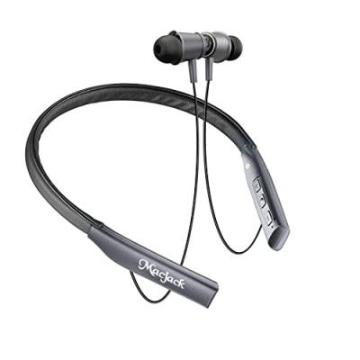 Macjack Wave 430 Wireless Neckband with ASAP Charge, Up to 60H Playback, Enhanced Bass, IPX5, Type C Port, Bluetooth v5.0, Voice Assistant(Black)