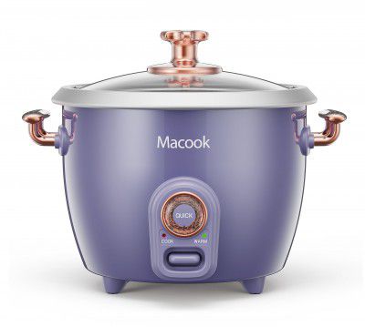 Macook Small Rice Cooker 1.0 Liters 200/400 Watts, Dual Power Automatic Luxury Shape Electric Rice Cooker with 2 Aluminium Cooking Pans and Steamer, Can cook Rice, Soup, Steam Vegetables, Noodles