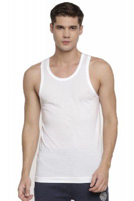 Macroman M-Series Men's Exuber Fine Vest Round Neck Regular Fit Solid (M70RN_White_95)