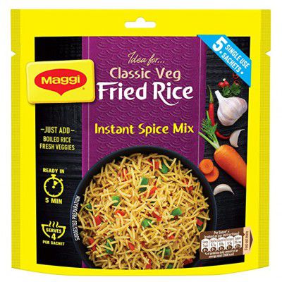 MAGGI Fried Rice Masala, Classic Veg, 75g Pouch (5 Sachets) | Restaurant Style