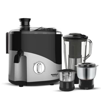 Maharaja Whiteline Odacio Plus 550-Watt Juicer Mixer Grinder with 3 Jars (Black/Silver)