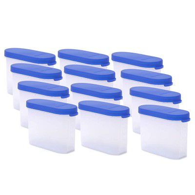 Mahaware Modular Mini Oval Plastic Fridge Door Kitchen Container Set 150ml Set of 12