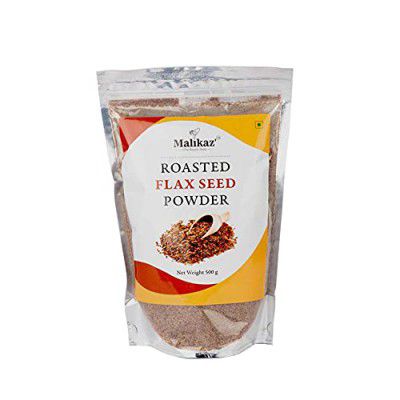 Malikaz' The Royale Taste Roasted Flax | Alsi Seed Powder, 500g | Omega-3 Rich Superfood | 100% Natural | No Additives | Powdered Roasted Flax Seeds | Flax Meal |