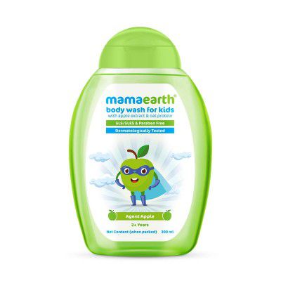 Mamaearth Agent Apple Body Wash for Kids with Apple Oat Protein – 300 ml, 1 count