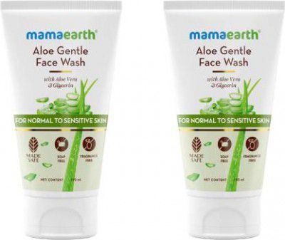 Mamaearth Aloe Gentle with Aloe Vera & Glycerin for Sensitive Skin (Pack of 2) Face Wash  (300 ml)