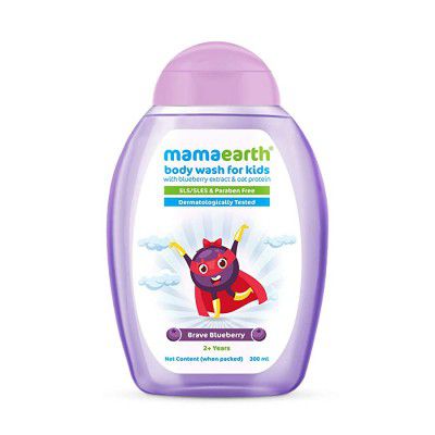 Mamaearth Brave Blueberry Body Wash For Kids with Blueberry & Oat Protein - 300 ml