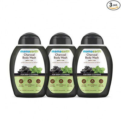 Mamaearth Charcoal Body Wash With Charcoal & Mint for Deep Cleansing Combo (Pack of 3) – 300 ml