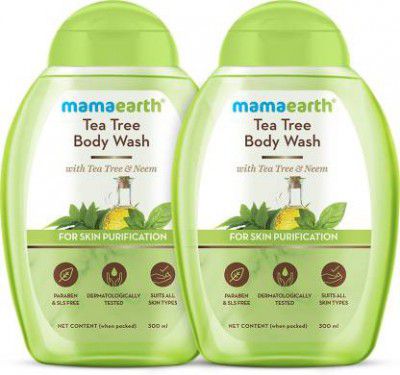 MamaEarth Tea Tree Body Wash with Tea Tree & Neem for Skin Purification (2 x 300 ml)