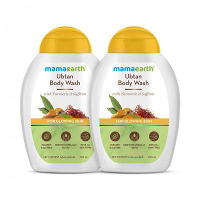 Mamaearth Ubtan Body Wash With Turmeric & Saffron for Glowing Skin Combo (Pack of 2) – 300 ml