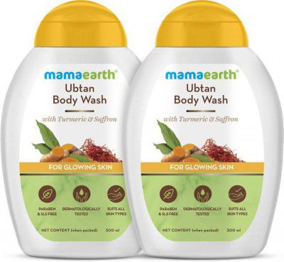 Mamaearth Ubtan Body Wash With Turmeric & Saffron for Glowing Skin  (2 x 300 ml)