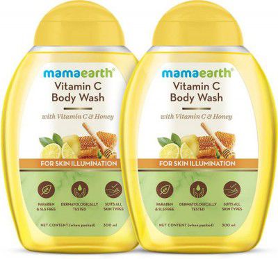 Mamaearth Vitamin C Body Wash with Vitamin C & Honey for Skin Illumination (2 x 300 ml)