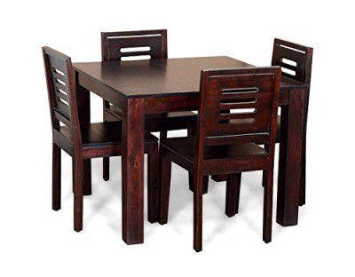 MAMTA DECORATION Sheesham Wood 4 Seater Dining Table Set with Chairs for Living Room (Mahogany Finish)