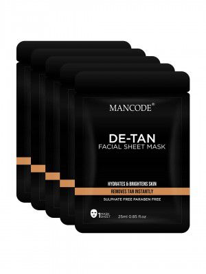 MAN CODE De-Tan Facial Sheet Mask, 25 Ml (Pack Of 5)