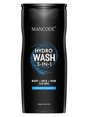 Mancode Hydro Body Wash 3 in 1 Body Wash For Men | For Hair, Body & Face | Refreshing Fragrance Deep Cleansing | Removes Dirt & Impurities | Oil Control | Odor Protection | 450 Ml Shower Gel For Men