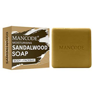 Mancode Sandalwood Soap for Men - 125gr | with Refreshing Sandalwood Essential Oil | Anti Bacterial | Natural Herbs & Aroma | Brown Color Soap | Bathing Soap Pack of 1