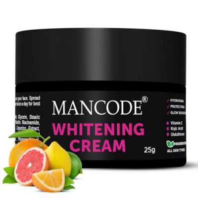 Mancode Whitening Cream for Men | 25g | Glowing Radiant Skin | Daily Defence From Pollution | Everyday Skin Care