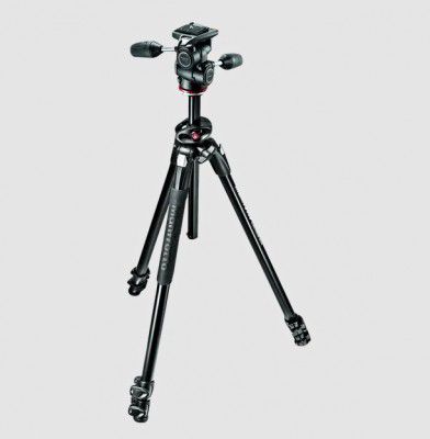 Manfrotto 290 175.5cm Adjustable Tripod for Camera (360 Degree Panoramic Rotation, Black)