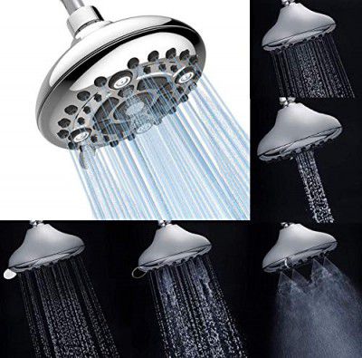 Marcoware ABS Overhead 5 Inches Spa grade shower head (WITHOUT ARM), Multi-6 Mode with Mist, Massage, Rain, Chrome, Polished Finish