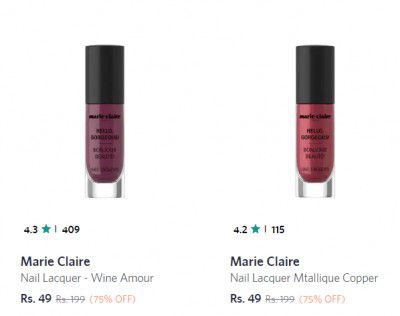 Marie Claire Nail Polish Starting From Rs 55