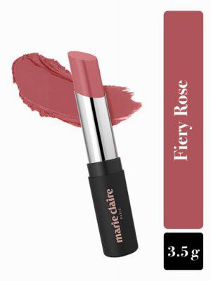 Marie Claire Paris Matte My Match Lipstick with Shea butter & Jojoba Oil (Fiery Rose, 3.5 g)