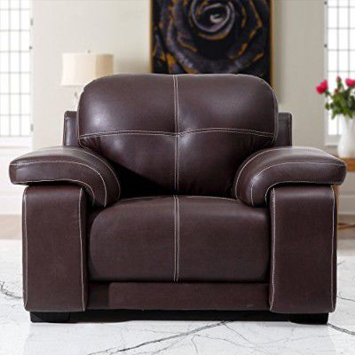 Marina Pro Leatherette 1 Seater Sofa -Dark Brown