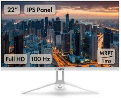 MarQ by Flipkart 22 inch Full HD LED Backlit IPS Panel Monitor (22FHDMEQNNXO)  (Adaptive Sync, Response Time: 1 ms, 100 Hz Refresh Rate)