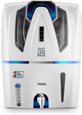 MarQ by Flipkart AUDY Smart Edifying 15 L RO + UV + UF + TDS + ALK + Copper Water Purifier with Pre filter and BIS Certified  (White)