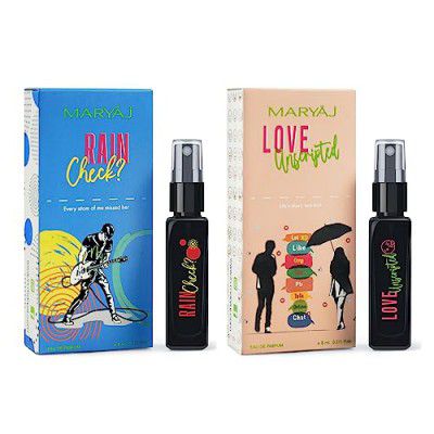 Maryaj Rain Check? EDP and Love Unscripted EDP 8ML Long Lasting Scent Spray Gift For Men and Women