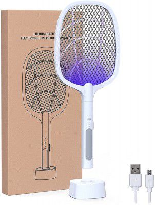 Mosquito Killer Racket Rechargeable Handheld With Uv Led Electric Fly Swatter Mosquito Killer Racket Bat with UV Light Lamp Racket USB Charging Electric Insect Killer (6 LED Mosquito Killer)