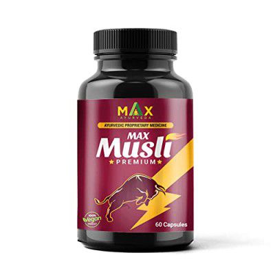 Max Ayurveda Musli Premium Capsules For Men, Capsules for Strength, Power, & Vitality - 60 Capsules, Pack of 1