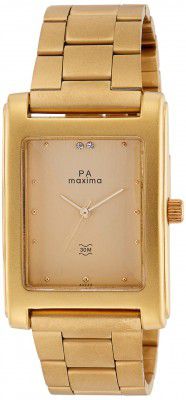 Maxima Analog Gold Dial Men's Watch-43235CMGY