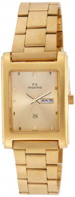 Maxima Analog Gold Dial Mens Watch - 43360CMGY