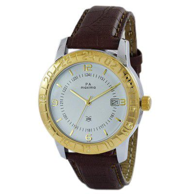 Maxima Analog White Dial Mens Watch-24160LMGT