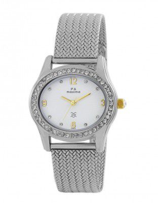 Maxima Analog White Dial Women's Watch - 48642CMLI