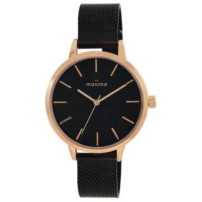 Maxima Attivo Collection Analog Black Dial Women's Watch-O-66630CMLT