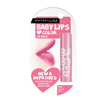 Maybelline New York Baby Lips Lip Balm, Pink Lolita, 4g