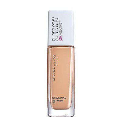 Maybelline New York Full Coverage Liquid Foundation, Lightweight Feel, Water and Transfer Resistant, SuperStay 24H, Sun Beige 310, 30ml