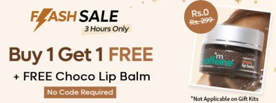 Mcaffeine Flash Sale Loot : Buy 1 Get 1 Free + Free Choco Lip Balm.