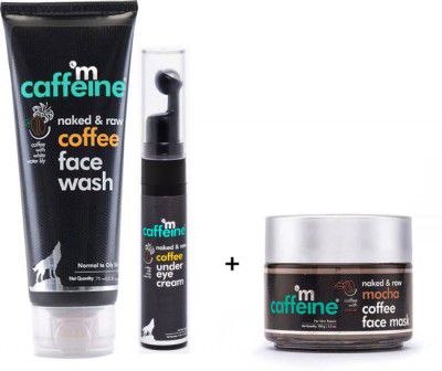 mCaffeine Free Mocha Face Mask with Dirt Removal Coffee Face Wash & Dark Circle reduction Under Eye Cream  (3 Items in the set)