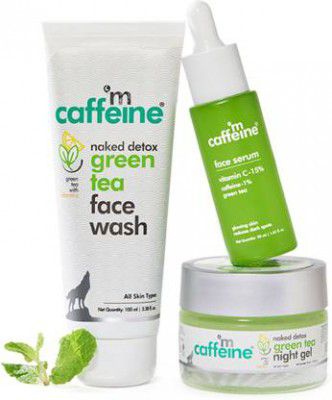 mCaffeine Green Tea Face Glow Night Routine  (2 Items in the set)