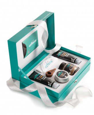 mCaffeine Mood Gift Set With Signature Body Scrub, Face Wash, Face Mask & Face Scrub