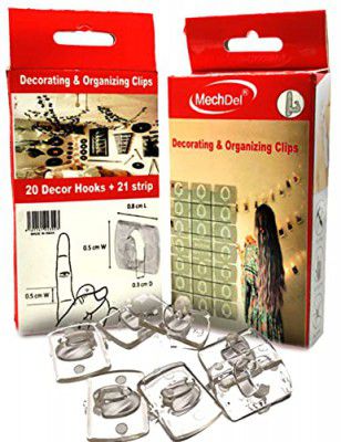 MECHDEL Decorating & Organizing Clips (Clear,20 Clips and 21 Mini Strips) (1)